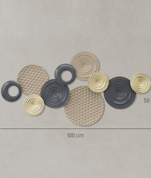 Moderne 3D Metaal Wanddecoratie Multi Disc - Wrought Iron Huisdecoratie