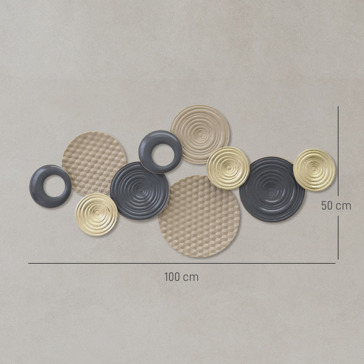 Moderne 3D Metaal Wanddecoratie Multi Disc - Wrought Iron Huisdecoratie
