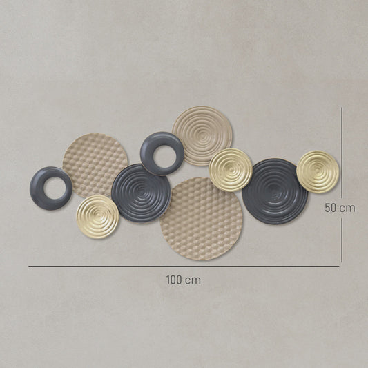 Moderne 3D Metaal Wanddecoratie Multi Disc - Wrought Iron Huisdecoratie