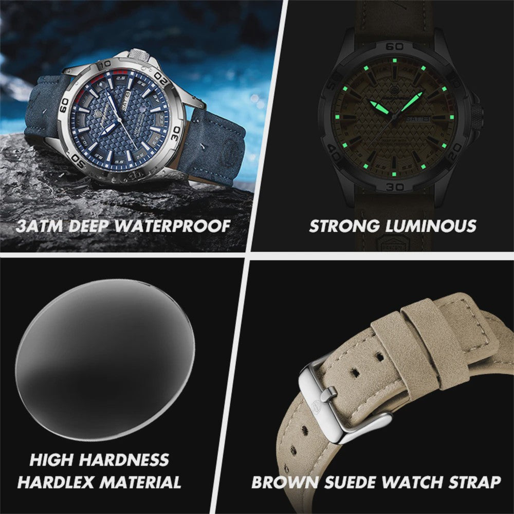 PAAZOMU Luxe Herenhorloge - Waterdicht, Lichtgevend, Datum & Week, RVS, Sportief & Fashion