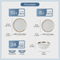 LOVECASA 12/24-delig Servies Set - Porselein met Gouden Rand - Dinerborden & Kommetjes