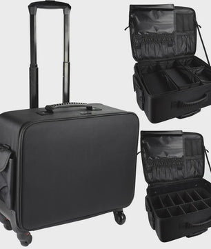 Professionele Make-up Koffer met Wieltjes en Uitschuifbare Handgreep - Grote Capaciteit