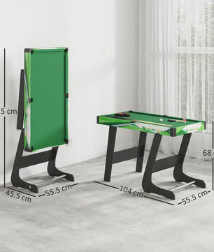 Opvouwbare Pooltafel 104x55.5x68 cm - Compleet met Keus, Ballen en Driehoek