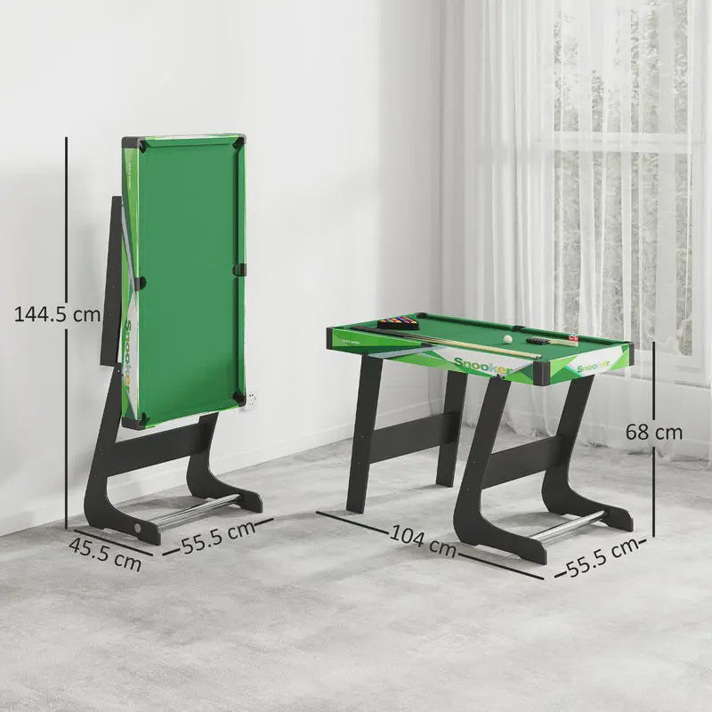 Opvouwbare Pooltafel 104x55.5x68 cm - Compleet met Keus, Ballen en Driehoek