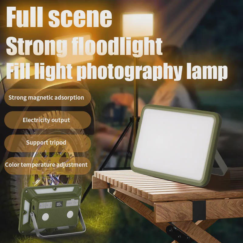 Oplaadbare Kampeerlamp Super Fel Werklicht met Magneet & Powerbank Functie