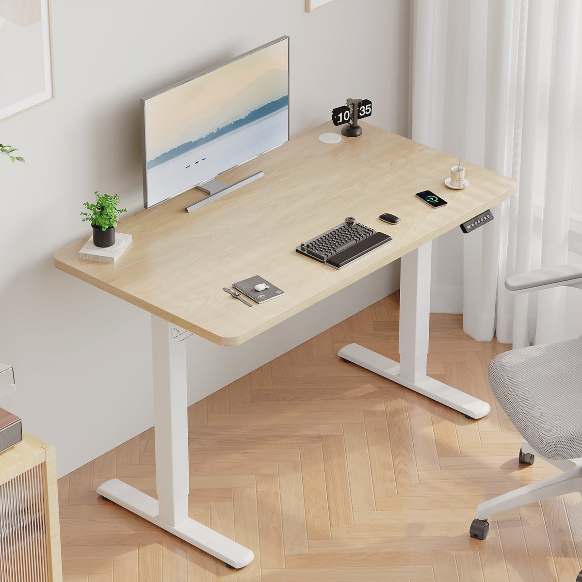 Elektrisch In hoogte Verstelbaar Bureau met USB-poort - Sta-Bureau voor Thuiswerken