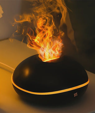 Vlam Luchtbevochtiger met Aroma Diffuser en Kleurrijk Nachtlampje