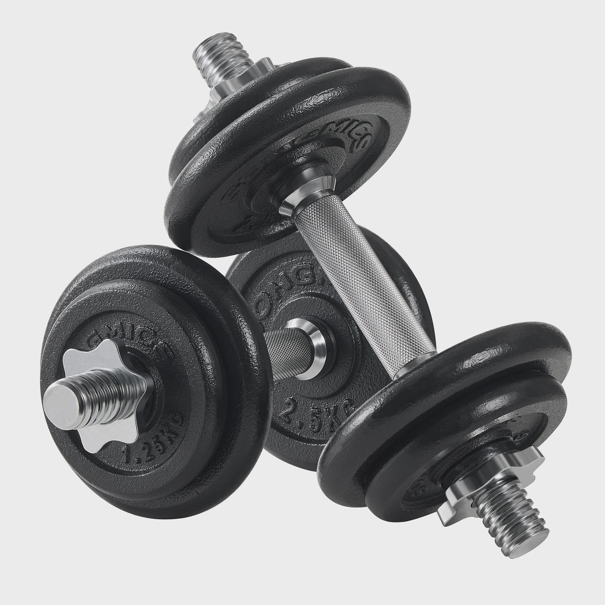 SONGMICS Verstelbare Dumbbell Set - 2 x 15 kg (Totaal 30 kg) - Kort & Flexibel