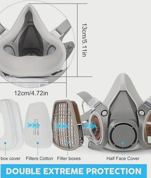 Professioneel Half-Face Stof- en Gasmasker met Verwisselbare Filters voor Schilderen en Spuiten