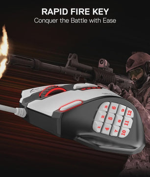 Redragon M908 Impact MMO Gaming Muis - RGB, Ergonomisch, 24000 DPI, 18 Programmeerbare Knoppen