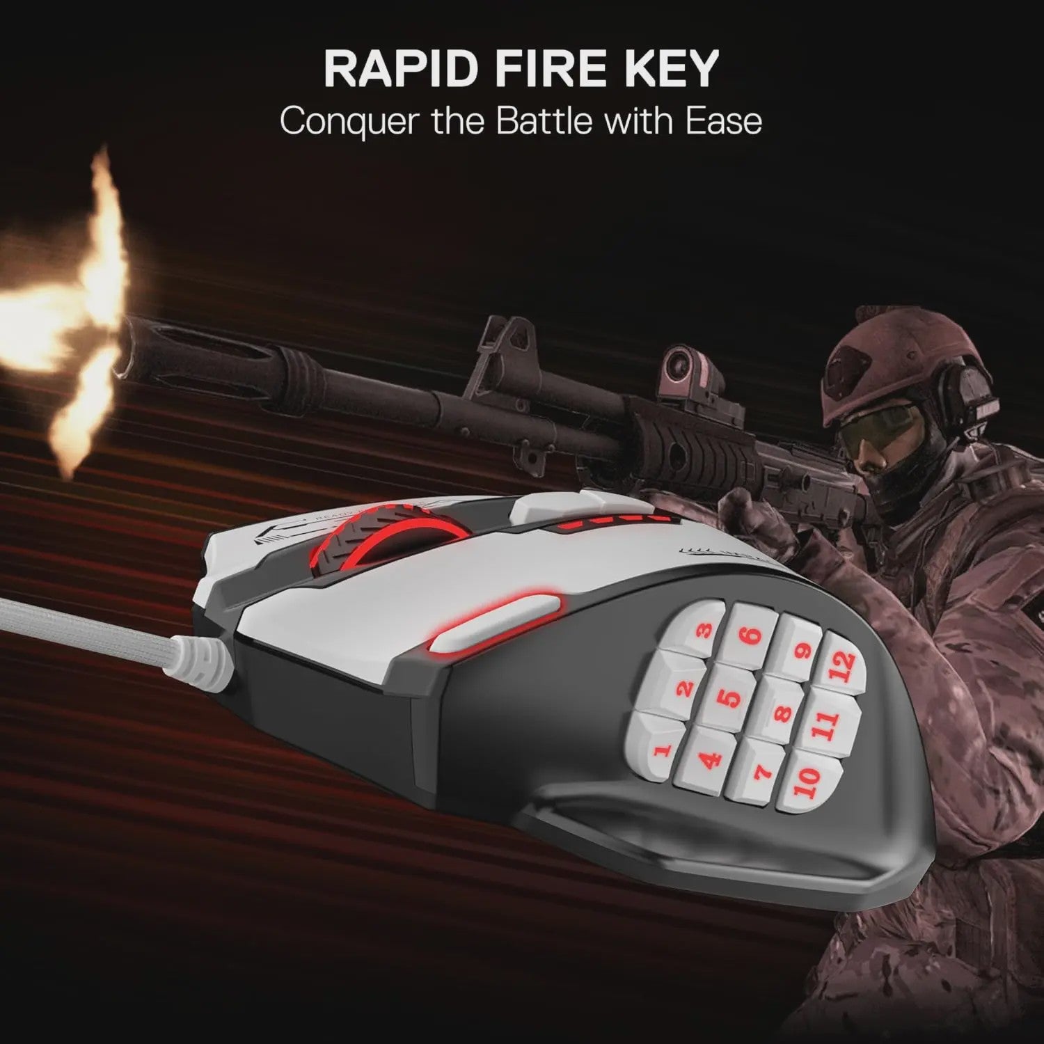 Redragon M908 Impact MMO Gaming Muis - RGB, Ergonomisch, 24000 DPI, 18 Programmeerbare Knoppen