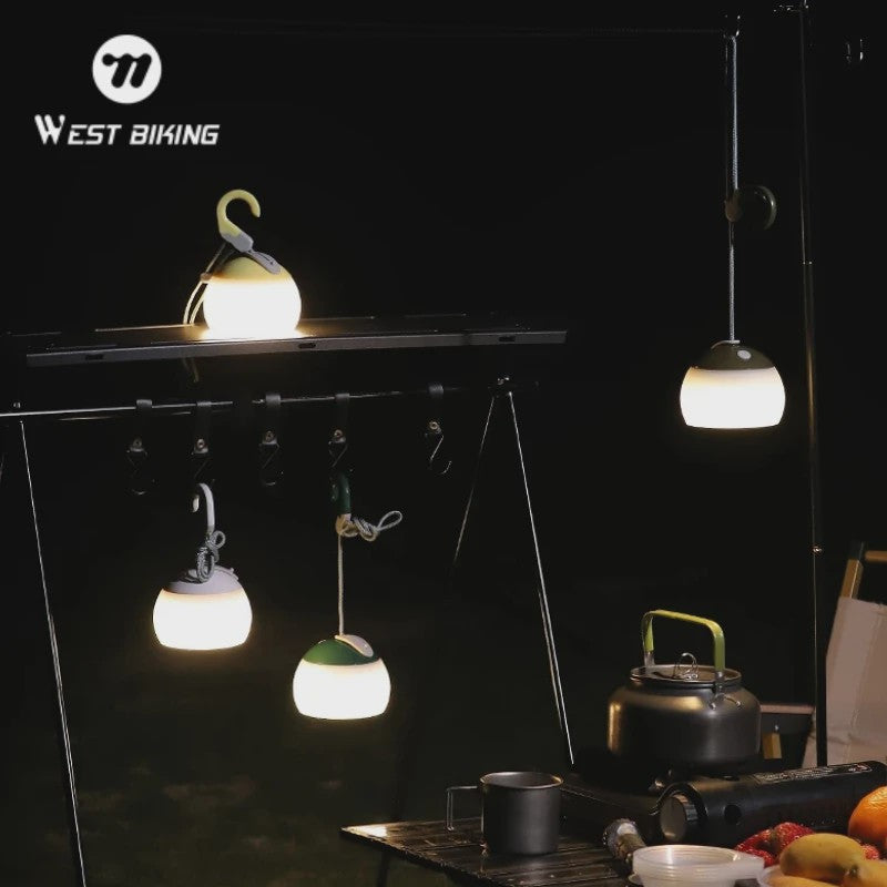 WEST BIKING Draagbare Camping Hanglamp - USB Oplaadbaar LED Kampeerlicht