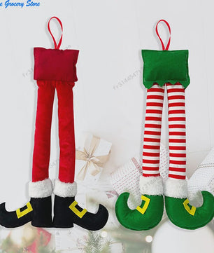 Vrolijke Kerst Elf Benen Hangdecoratie - Kerstboom & Auto Versiering