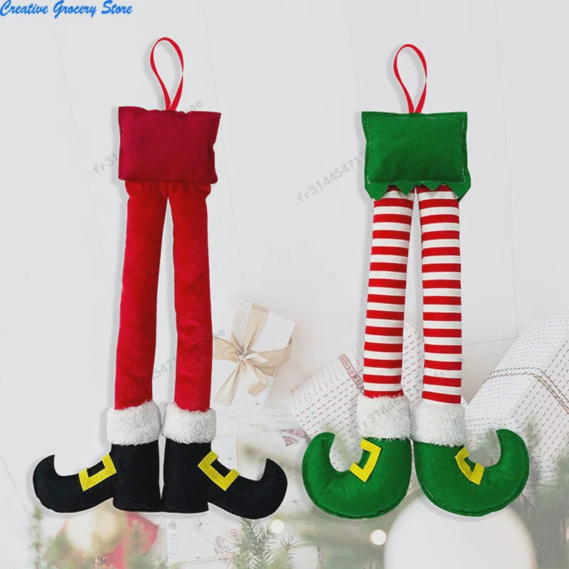 Vrolijke Kerst Elf Benen Hangdecoratie - Kerstboom & Auto Versiering
