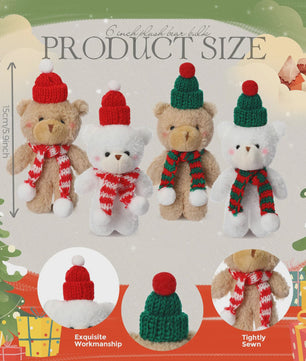 Schattige Kerst Knuffel Beer - Mini Pluche Beertjes Decoratie & Cadeau