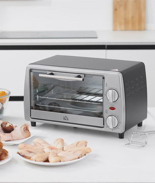 Homcom Tabletop Electric Oven 10 L 750W Temperature 230 ℃   36.5X26X22 cm Silver