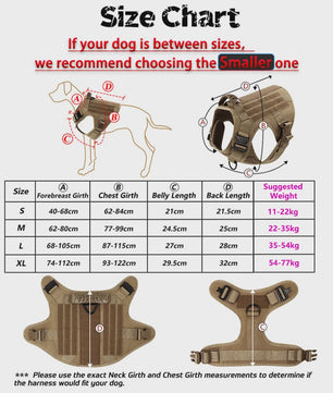 Tactisch Hondentuig voor Training & Werk - Militair Stijl Vest voor Grote Honden