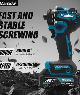 Accu slagschroevendraaier Borstelloos - 380 Nm Koppel, LED & Variabele Snelheid