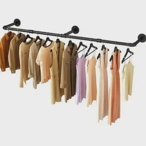 Industrieel Wandkledingrek Pijp Design - 180cm Robuust Ophangsysteem