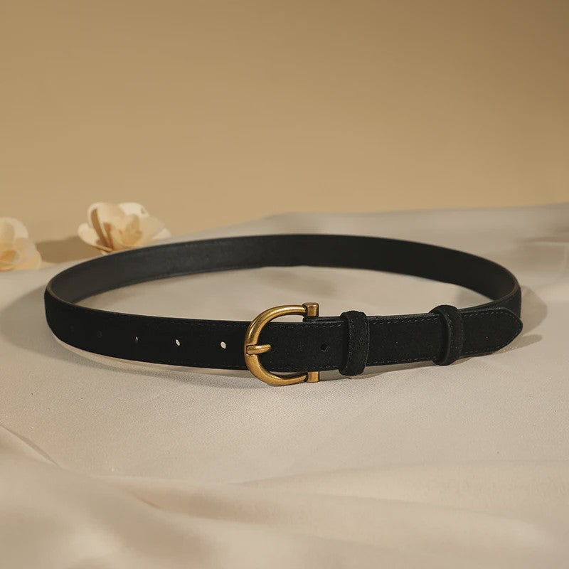 Luxe Suède Riem voor Dames met Stijlvolle Gouden Gesp - Echt Leer