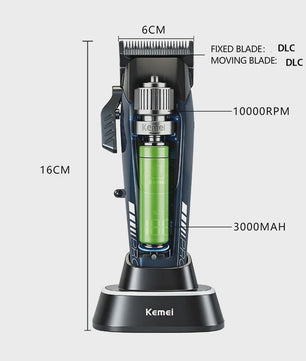 Kemei 2381 Professionele Trimmer Set - 10000 RPM, LED Display, Draadloos