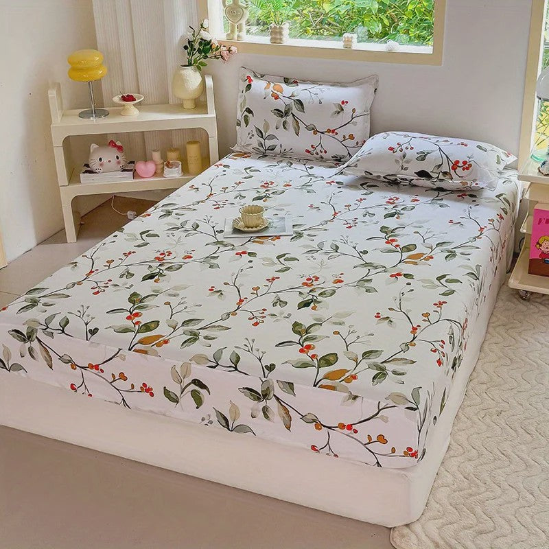 3-delige Beddengoedset met Print: Zacht, Comfortabel, 1 Hoeslaken + 2 Kussenslopen (zonder vulling)