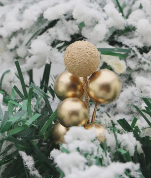 10x Gouden Bessen Decoratie Takjes - Kunstkerstboom & Krans Versiering