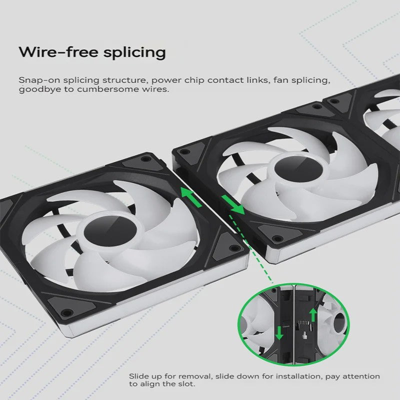 TEUCER JM-1 ARGB PC Ventilator Set - Draadloze Koppeling & Spiegel Lichteffect