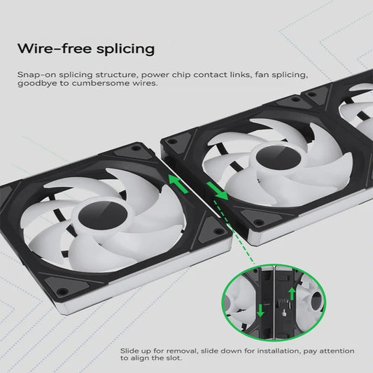 TEUCER JM-1 ARGB PC Ventilator Set - Draadloze Koppeling & Spiegel Lichteffect
