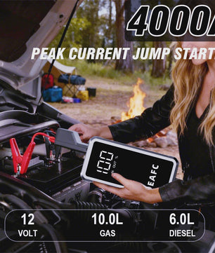 EAFC 4000A Draagbare Jump Starter & Powerbank - Noodstartapparaat met Slimme Klemmen