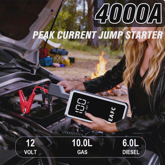 EAFC 4000A Draagbare Jump Starter & Powerbank - Noodstartapparaat met Slimme Klemmen