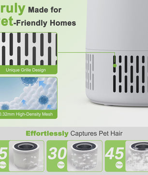 Chuboor Luchtreiniger H13 HEPA met WiFi & App Bediening - Stil & Compact voor Ruimtes tot 20m²
