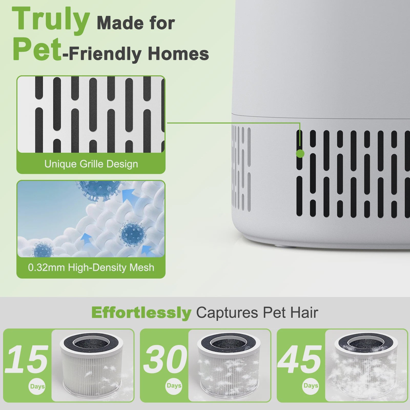 Chuboor Luchtreiniger H13 HEPA met WiFi & App Bediening - Stil & Compact voor Ruimtes tot 20m²