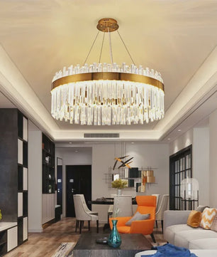 Moderne Kristallen Plafond Hanglamp Goud - Luxe Verlichting voor Woonkamer & Eettafel