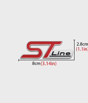 3D Metalen ST Line Grille Embleem Badge Chrome Sticker voor Ford
