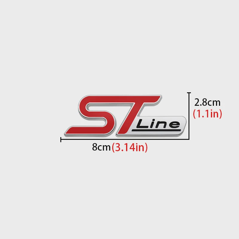3D Metalen ST Line Grille Embleem Badge Chrome Sticker voor Ford