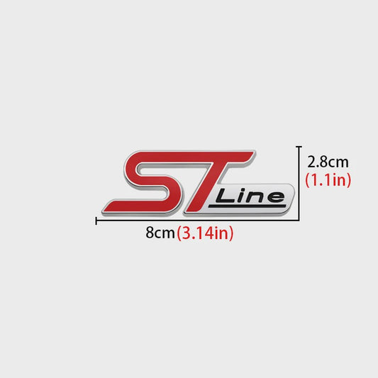 3D Metalen ST Line Grille Embleem Badge Chrome Sticker voor Ford