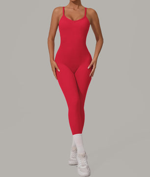 Sportieve Dames Jumpsuit met Open Rug en Kruisbanden - Perfect voor Yoga, Fitness & Zomer