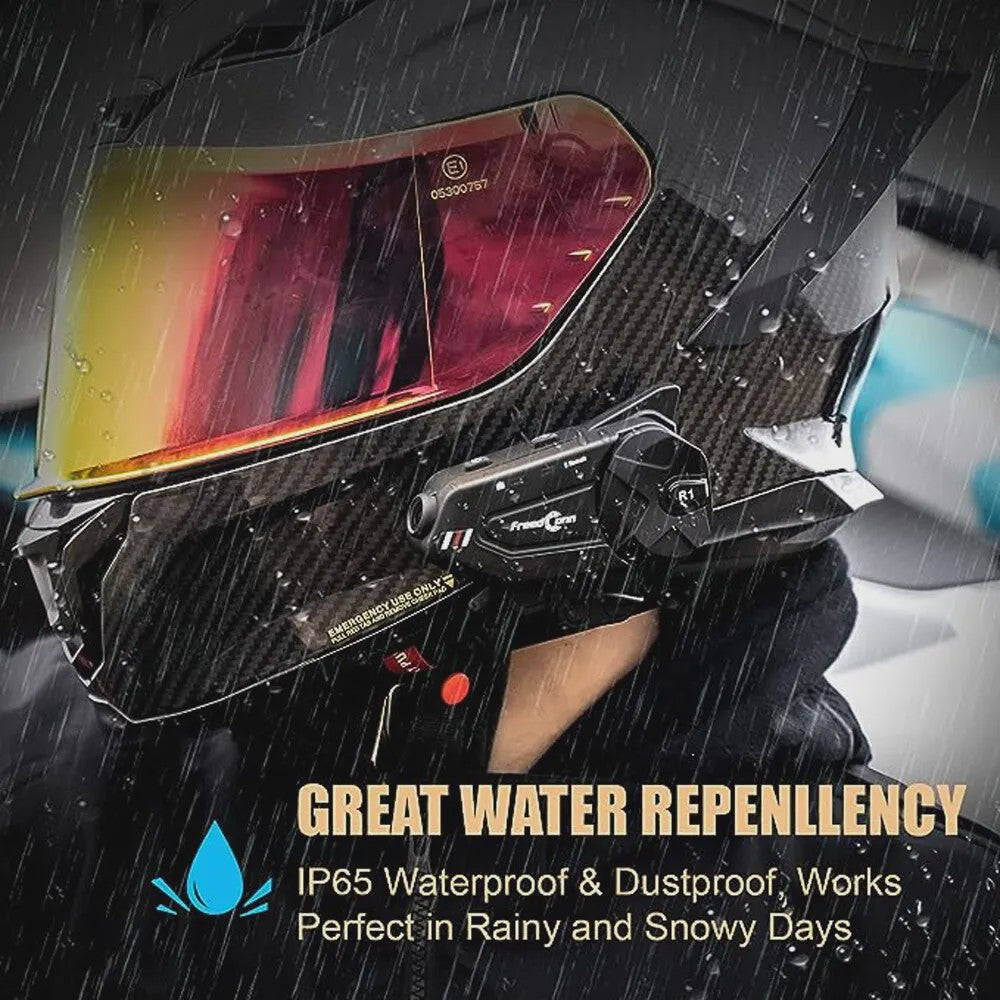 Freedconn R1 Plus Motorhelm Communicatie Systeem met 1080P Dashcam & Bluetooth