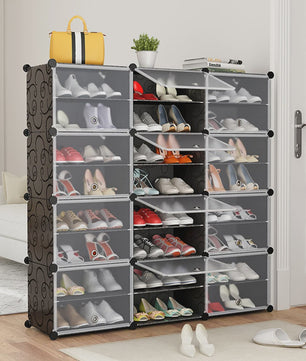 Modulaire Schoenenkast voor 48 Paar Schoenen - 3x8 Vakken - Hal, Entree, Slaapkamer