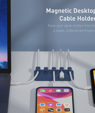 Magnetische Kabelhouder Bureau - 5 Clips voor Orde in USB & Lightning Kabels
