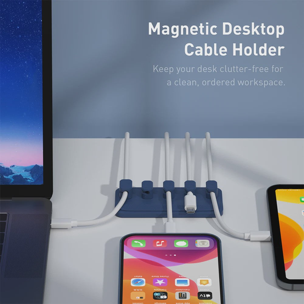 Magnetische Kabelhouder Bureau - 5 Clips voor Orde in USB & Lightning Kabels