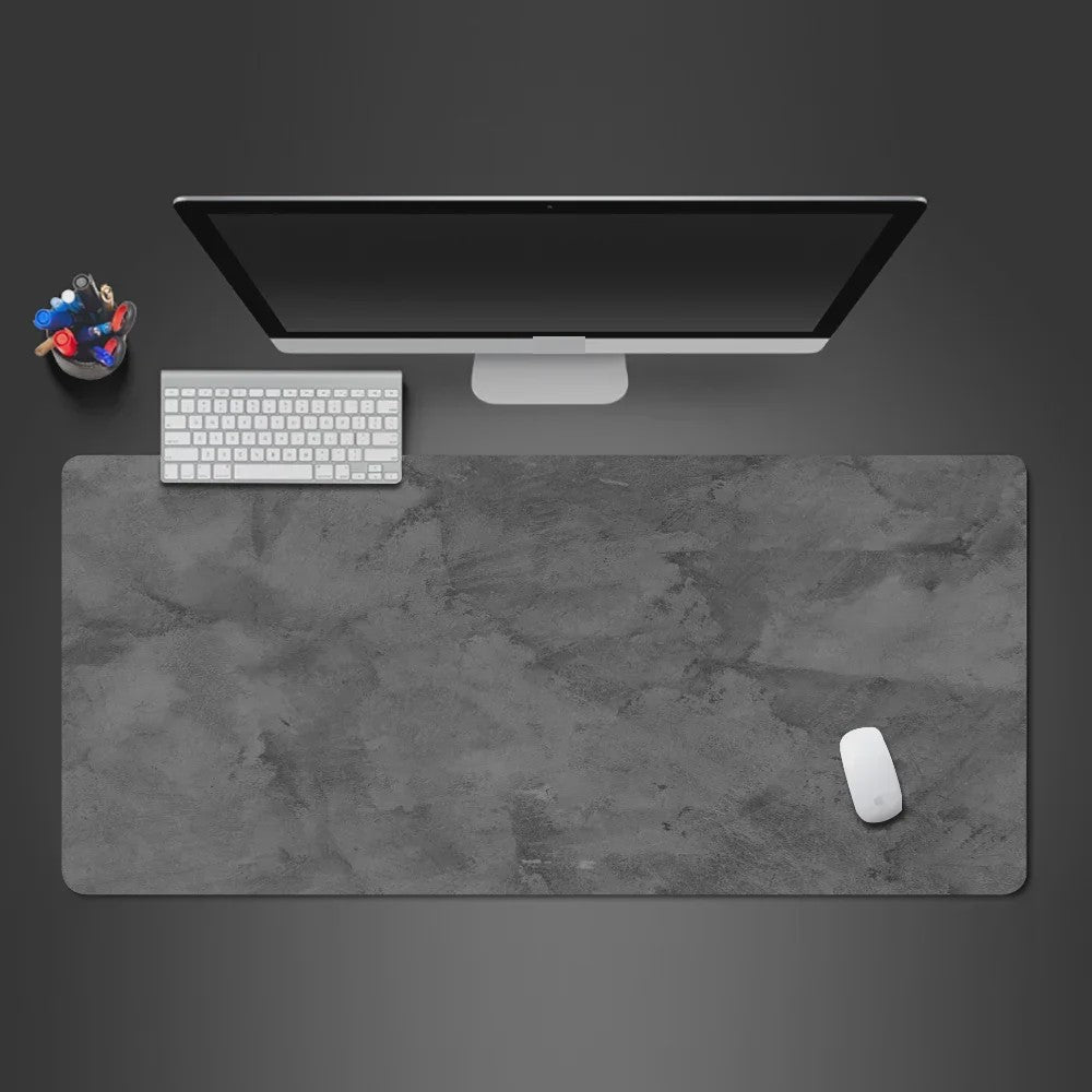 Grote Grijze XXL Muismat voor Bureau & Gaming - Desktop Toetsenbord Mat
