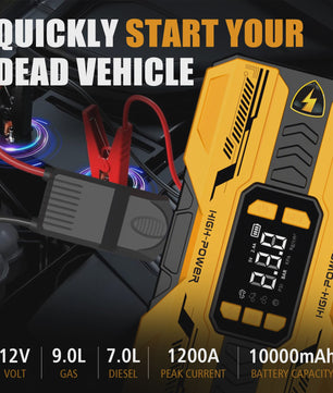 AntPower 1200A Jump Starter & Powerbank met Bandenpomp & LED - Start Elke Auto