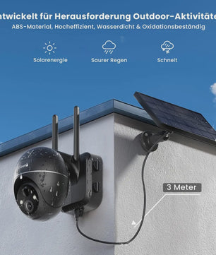 IeGeek 5MP Draadloze Buiten Camera met Solar Paneel, PTZ, PIR Bewegingsdetectie