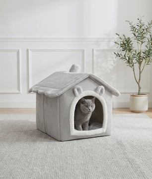 Opvouwbaar Katten- en Hondenhuisje met Uitneembaar Kussen - Wasbaar & Zacht