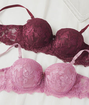 Luxe Kanten Push-Up BH met Beugel - Half Cup & Push-Up Effect voor Kleine Borsten (A/B Cup)