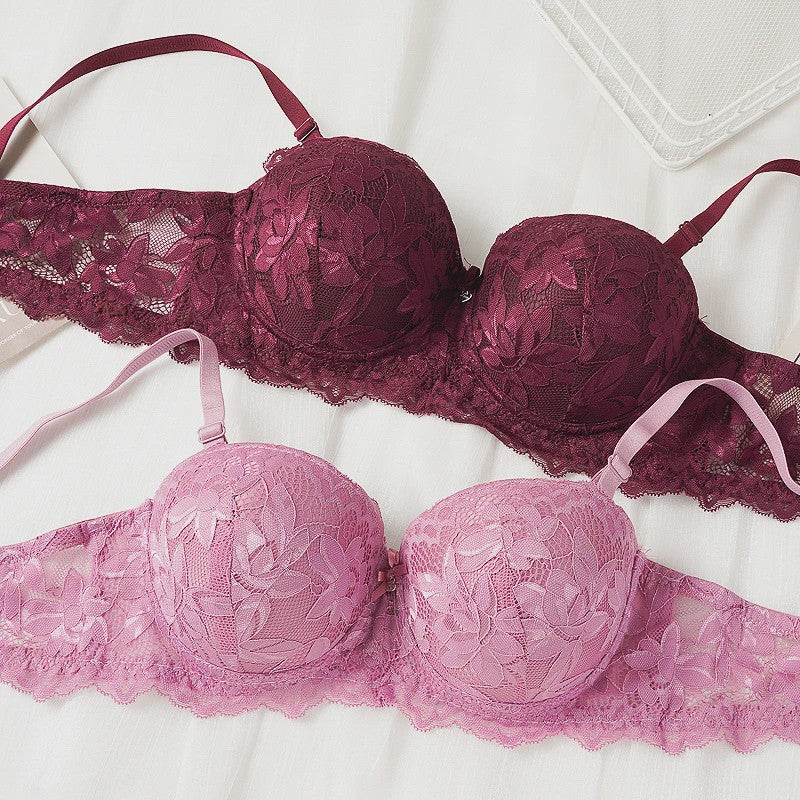 Luxe Kanten Push-Up BH met Beugel - Half Cup & Push-Up Effect voor Kleine Borsten (A/B Cup)