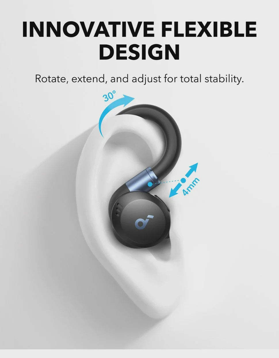 Soundcore Sport X20 Draadloze Oordopjes met Flexibele Oorhaken en Noise Cancelling