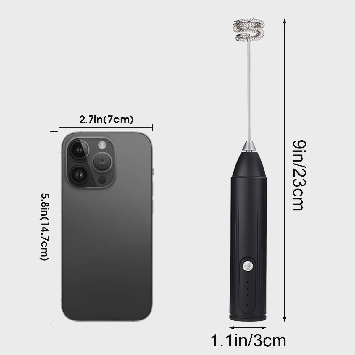 Draadloze Elektrische Opschuimer & Klopper - 3 Snelheden, USB Oplaadbaar